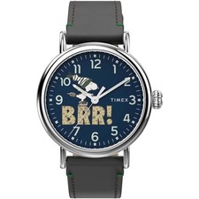 Timex Unisex Watch Standard Peanuts Quartz Blue Dial Brown Strap TW2V60700VQ