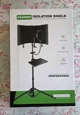 Aokeo Microphone Isolation Shield w/ Pop Filter Sound Studio Music w/Stand
