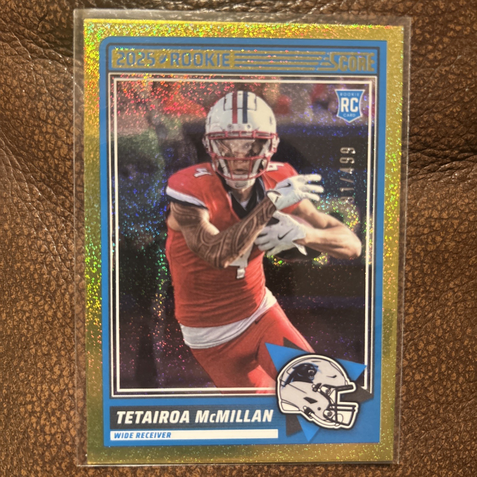 2025 Score Tetairoa McMillan Rookie Card #17 Dots Gold /499
