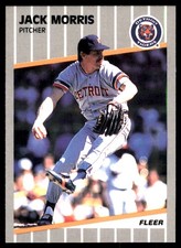 Jack Morris 1989 Fleer #139 Detroit Tigers MLB READ FREE SHIPPING AutographDen