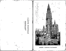 Antwerp Anvers Cathedral Postcard Vintage Unposted Carte Postale Belgium B&W