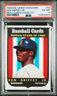 1989 BASEBALL CARDS MAGAZINE REPLI-CARDS HAND CUT #63 KEN GRIFFEY JR. RC PSA 6