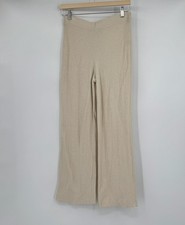 St. John Collection Ivory Gold Metallic Straight Leg Pull On Pants Sz 4