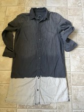 Zara Woman Premium Denim Collection Small Shirt Dress Grey Ombré