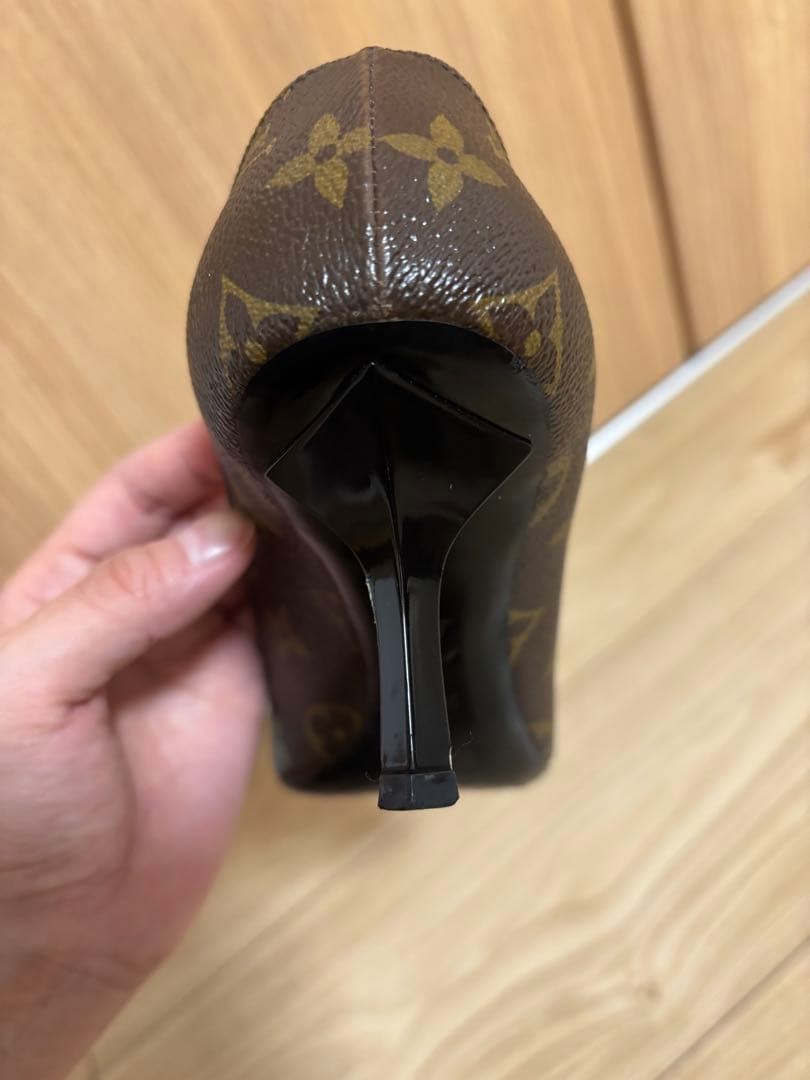 LOUIS VUITTON Heel Pumps Monogram Leather Brown EU 34.5 135345K Authentic thumbnail 4