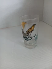 VTG Swanky 1950's Boscul Wild Geese 5.25" Drinking Glass Tumbler Weighted Bottom