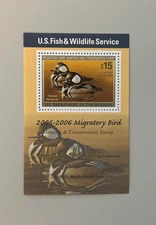 2005 Federal Duck Stamp Mini-Sheet - Gold Signature - RW72b