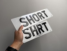 Shortened Number Plates Printed, 3D/4D Gel, 4D 3mm, Ghost, Shadow, Retro