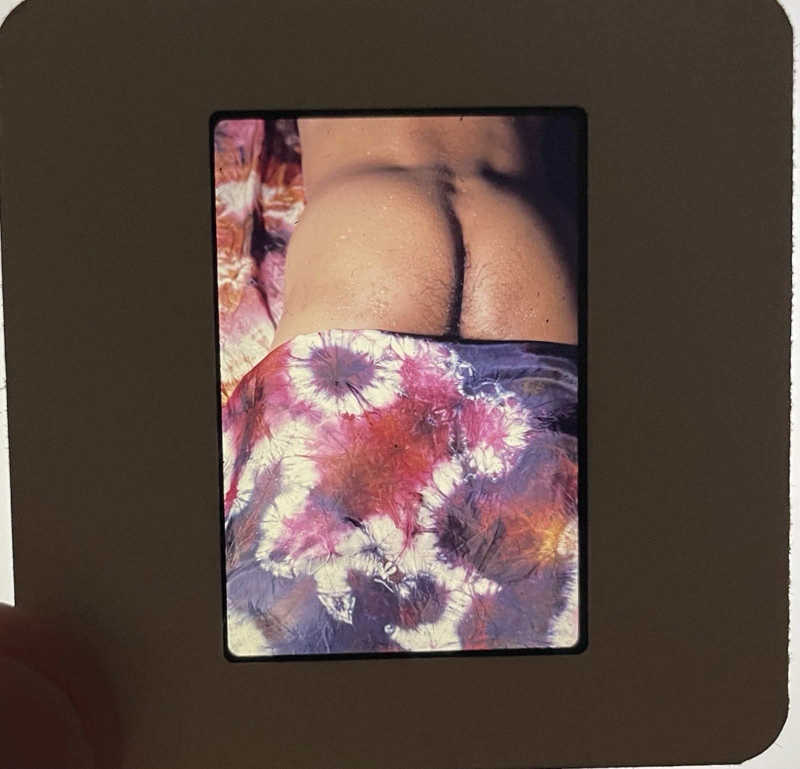 Vintage Photo Slide Black African American Man Tie Dye 1980s Gay Interest