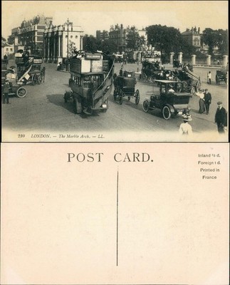 Postcard London The Marble Arch - Busse und Kutschen/Straße 1908