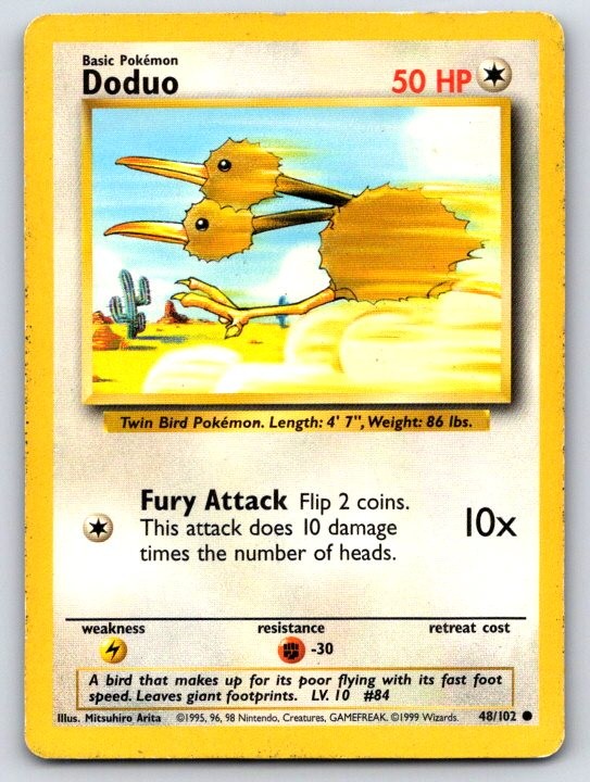 Doduo 48/102 Base Set Unlimited HP