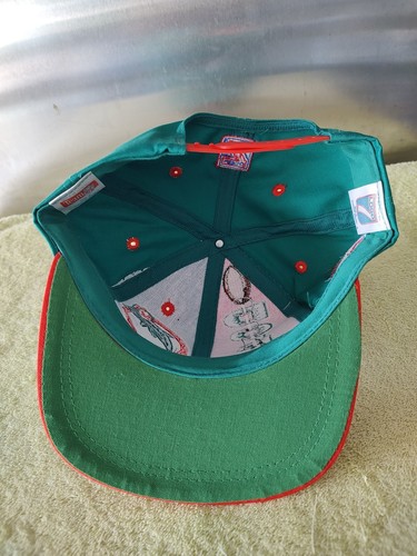 Vintage Miami Dolphins Logo 7 Explosion SnapBack Hat Colorblock NWT - Picture 5 of 8