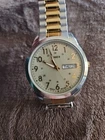 Vintage Men’s Timex Gold And Silver Watch CR 2016 Cell WR 30 M Needs New Battery