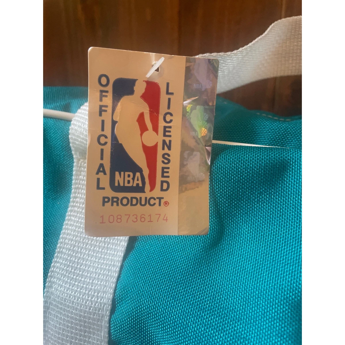 Vintage Charlotte Hornets NBA Seesack türkis Canvas Reise Sporttasche neu mit Etikett