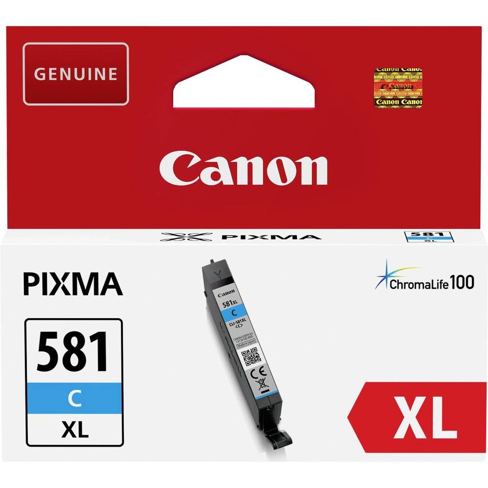 Canon CLI-581C XL encre cyan d'origine pour réussir vos tirages photo grand format
