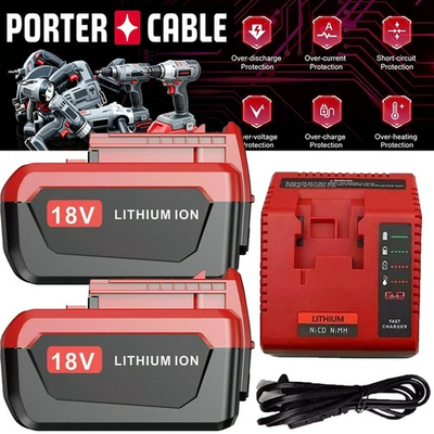 #ad 2Pack 18V 8.0Ah Lithium Battery for Porter Cable 18V PC18BLX PC18BL OR Charger $65.00