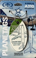PLANETAGS AIR TRANSAT AIRBUS A310 : WHITE / GREEN BI-COLOR TAG (V2)