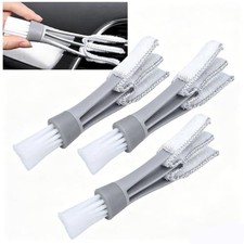 Mini Duster for Car Air Vent, Auto Air Conditioner Cleaner and Brush, 3PCS Grey