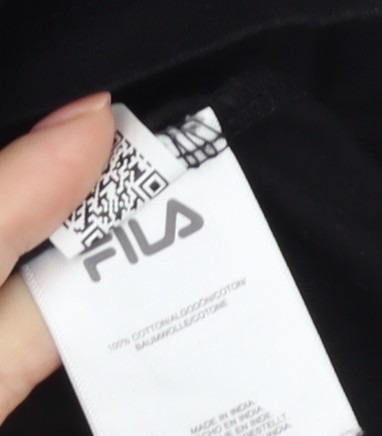 T shirt uomo Fila in cotone nero taglia S girocollo