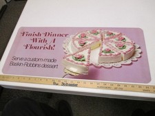 Baskin Robbins ice cream 1974 store poster sign FINISH FLOURISH cake lavendar