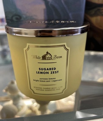 Bath & Body Works White Barn Sugared Lemon Zest  3 Wick Candle 14.5 oz Unused