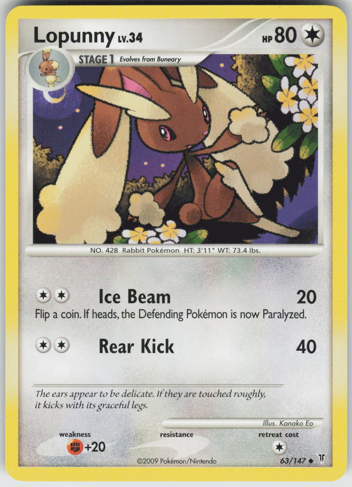 Pokemon Lopunny 63 Supreme Victors Uncommon NM