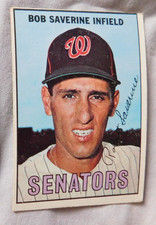 1967 Topps #27 Bob Saverine Washington Senators  Baseball Card Ex Miscut
