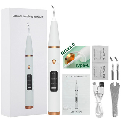 Ultrasonic Tooth Cleaner Kit Dental Plaque Calculus Stain Remover Teeth Cleaning