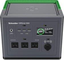 Schneider OffGrid Portable Power Station 500, 517Wh Portable Solar Generator