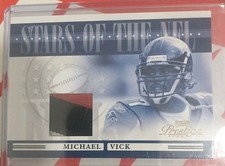 2006 Playoff Prestige Stars of the Nfl Michael Vick Game Worn 3 Color Patch /25!