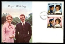 Mayfairstamps Jersey FDC 1973 Royal Wedding Pair First Day Cover aaw_06965