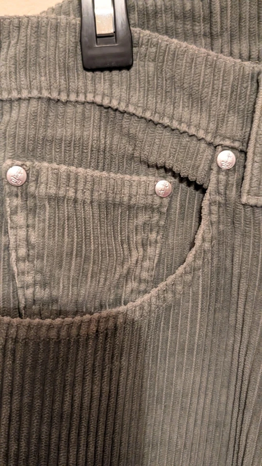 VTG Y2K LEVIS SILVERTAB BAGGY GRAY GREEN CORDUROY SKATER WIDE LEG PANTS 31 X 34 - Image 4 of 4