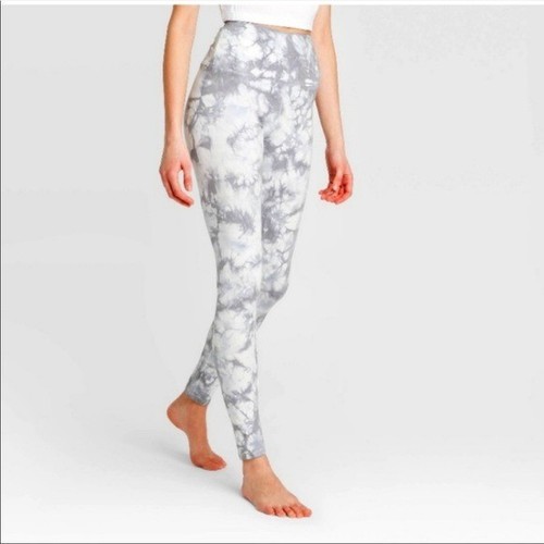 Love Tree Tie‑Dye Leggings / Pants Slate Blue Stone – High‑Waist, Ribbed Knit - Picture 2 of 11