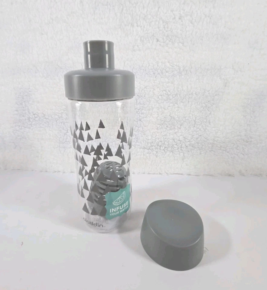 Vaso botella de agua infusión ALADDIN 22 oz acrílico transparente patrón gris libre de BPA Foto 3 de 4