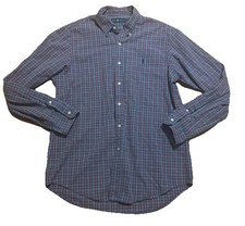 Polo Ralph Lauren Men's Long Sleeve Red And Blue Plaid Large Button Up