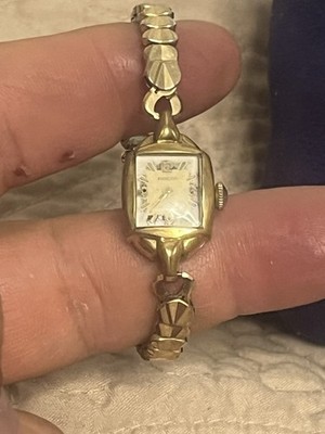 VintAnkra Ladies Gold Plated Wristwatch 15 Rubis Swiss Mechanical Bracelet Watch