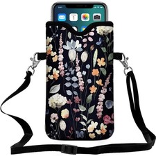 Cell Phone Sleeves Bag Case Crossbody Neoprene Holder Lanyard Phone Pouch for...