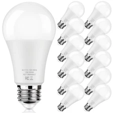LED Light Bulbs 100W Equivalent 1500 Lumens, A19 13W 5000K Daylight White Non...
