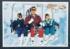 MALDIVES PRINCESS DIANA MEMORIAL STAMPS SHEET 1998 MNH ON SKI LIFT HARRY WILLIAM
