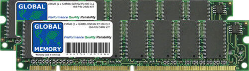 256MB (2 x 128MB) SDRAM PC100 100MHz 168-PIN DIMM MEMORY KIT FOR DESKTOPS/PCS - Photo 1 sur 1