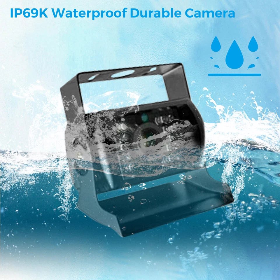 Dual wireless backup camera night vision system rear view monitor for RV truck - Image 4 of 4