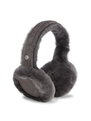 NWT UGG Australia Classic Logo Shearling Earmuffs / Charcoal NWT UGG Australia Classic Logo Shearling Earmuffs / Charcoal
