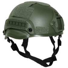 Tactical Combat Helmet 'Mich 2002' Rails Padding Chin Strap Airsoft Olive Green