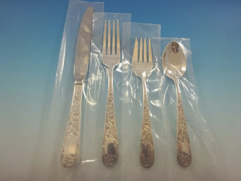 Old Maryland Kirk 雕刻纯银餐具套装 8 件 38 件 — 第 2/4 张图片