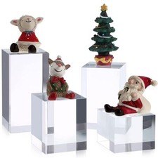 Acrylic Square Display Block Clear Polished Cube Solid Stand Craft Pedestals