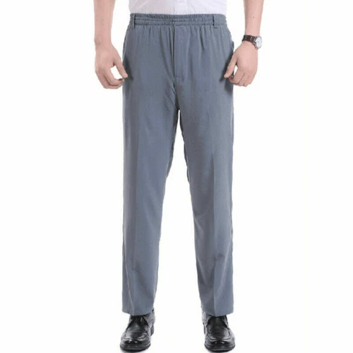 Hombres Pantalones Pantalones Pierna Recta Cintura Elástica Negocios Formales Sueltos Verano Negro - Imagen 7 de 19
