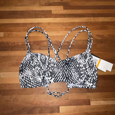 Salt  Cove Juniors' Simple snake Scale Strappy Bralette Bikini Top Small