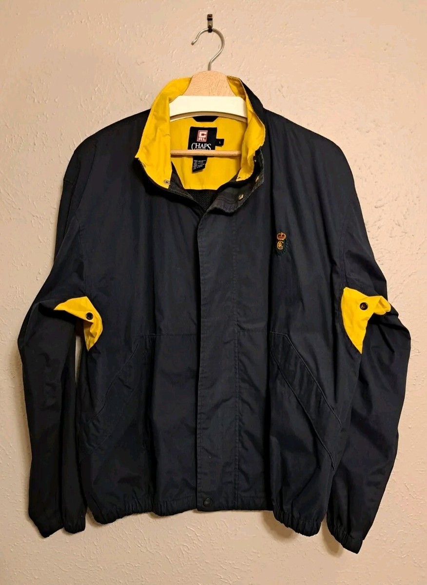 ジャケット・アウター 90s CHAPS RALPH LAUREN Balmachan coat Chaps Ralph Lauren Vintage 90s Jacket Navy Yellow Colorblock