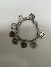 JOHN HARDY HEART CHARM BRACELET-18K GOLD/STERLING SILVER