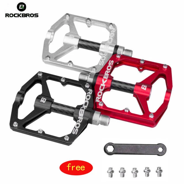 Pedales de bicicleta ROCKBROS DU rodamiento sellado aleación de aluminio pedales antideslizantes 9/16"" Foto 2 de 4